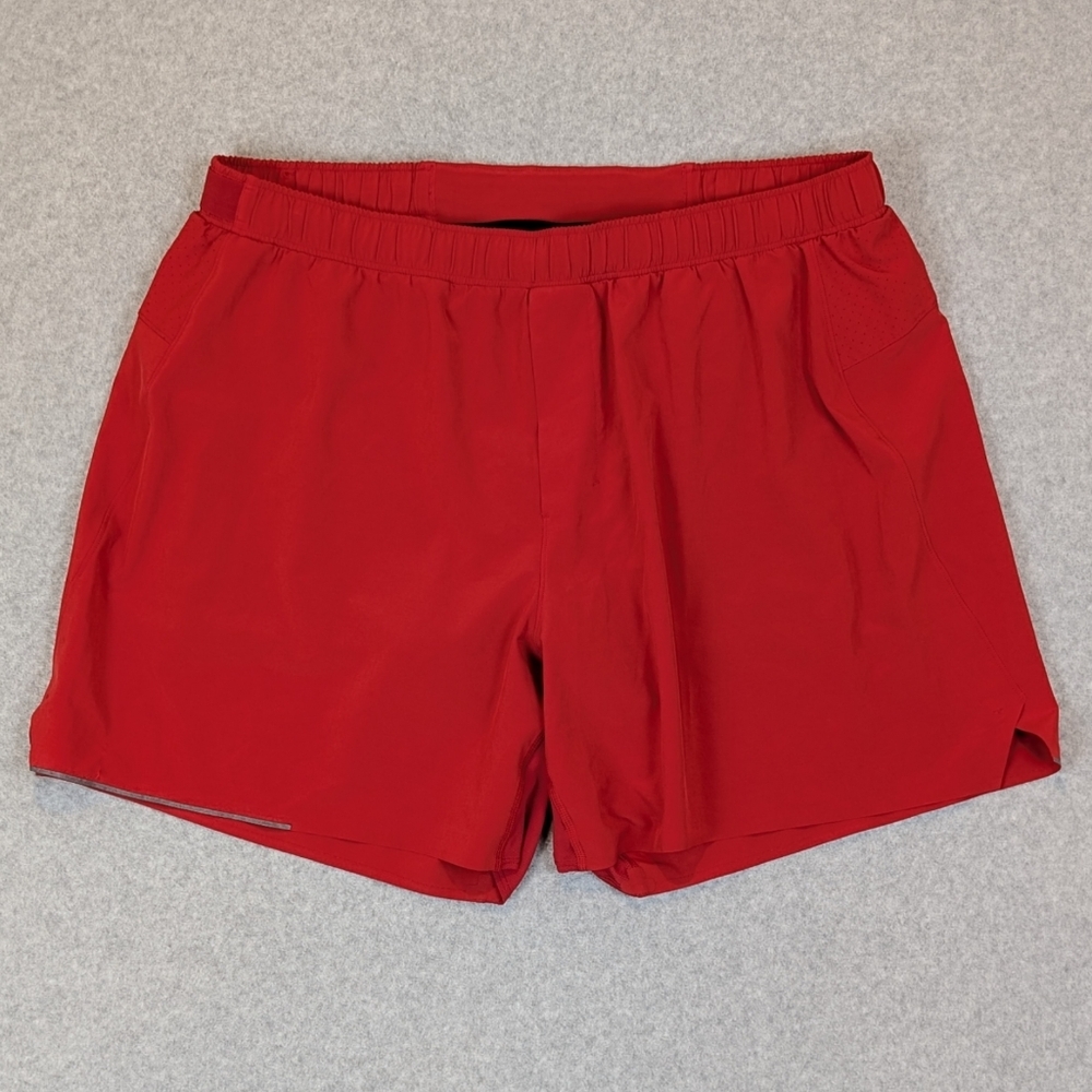 Lululemon Surge Shorts 6" Men's 2XL Lined Bold Red Performance Liner XXL M7A99S